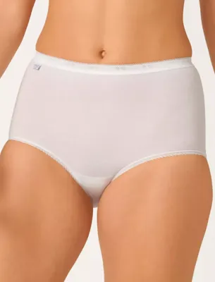 Dames Basic Maxi slip - Taille dames ondergoed katoen - Dames onderbroek - 38 - Wit | Dames slip - Onderbroek - Ondergoed