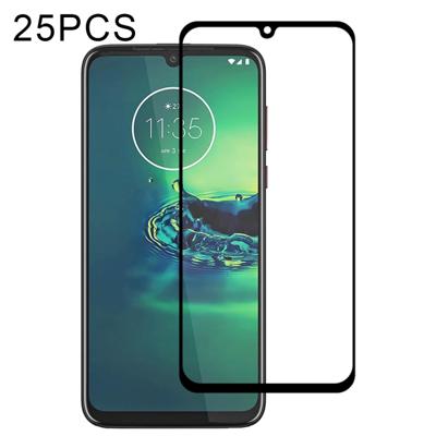 Voor Motorola Moto G8 Plus 25 PCS Full Glue Full Cover Screen Protector Tempered Glass Film