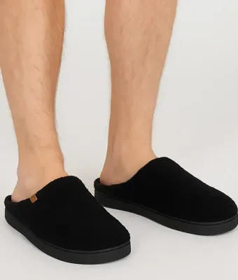 Warme teddy heren slippers - Heren pantoffels met stevige zool - Wollen slippers