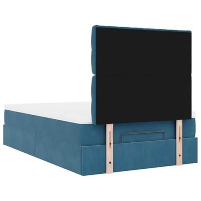 Ottoman bed met matrassen 120x200cm fluweel donkerblauw