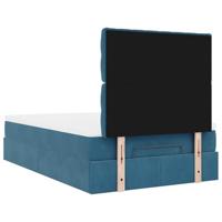 Ottoman bed met matrassen 120x200cm fluweel donkerblauw - thumbnail