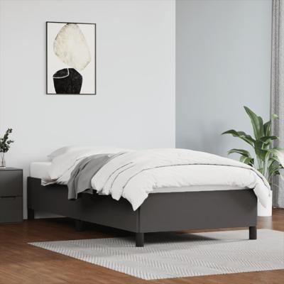 Bedframe kunstleer grijs 90x190 cm
