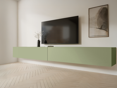 Tv-meubel KINGSTON 2 klapdeuren 245 cm avocado