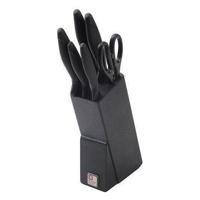 Richardson Sheffield Laser Cuisine Houten Messenblok 6-delig Zwart - thumbnail