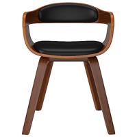 Eetkamerstoelen 2 st gebogen hout en kunstleer zwart - thumbnail