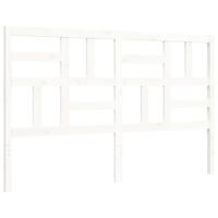 Bedframe met hoofdbord massief hout wit - thumbnail