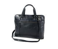 Ruime dames office bag L HANA wax pull up zwart - thumbnail