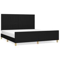Bedframe zonder matras stof zwart 180x200 cm - thumbnail