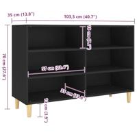 Dressoir 103,5x35x70 cm bewerkt hout zwart - thumbnail