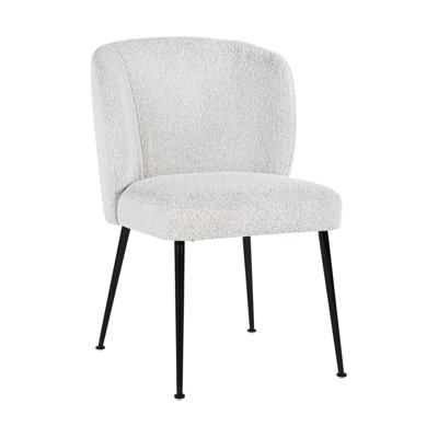 Richmond Eetkamerstoel 'Fallon' Bouclé, kleur Wit Richmond Eetkamerstoel 'Fallon' Bouclé, kleur Wit