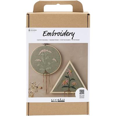 Creativ Company Hobbyset borduurwerk dusty groen borduurframe