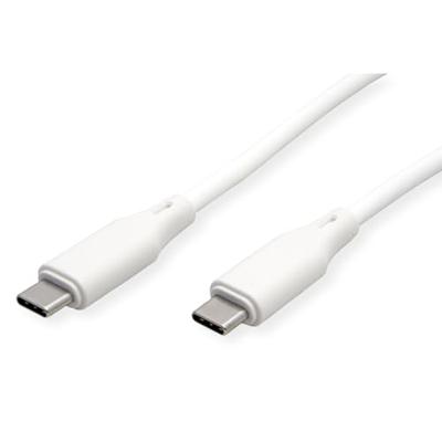 ROLINE USB 2.0 kabel, type C-C, ST/ST, siliconen, 60W, wit, 1 m