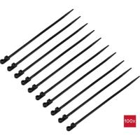 TRU COMPONENTS TC-12814208 Kabelbinder 200 mm 4.8 mm Zwart Met schroefsokkel, UV-bestendig 100 stuk(s) - thumbnail