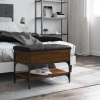 Schoenenbank 62x42x45 cm bewerkt hout bruineikenkleurig - thumbnail