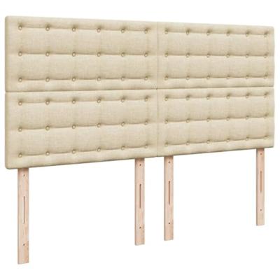 Boxspring met matras stof crèmekleurig 200x200 cm