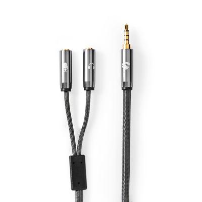 Nedis Stereo-Audiokabel | 3,5 mm Male | 2x 3,5 mm Female | 0.2 m | 1 stuks - CATB22150GY02 CATB22150GY02 - thumbnail