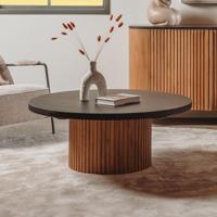 Tower Living Ronde Salontafel 'Palazzo' Teakhout en mineraal stucwerk, 100cm - thumbnail