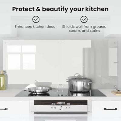 VidaXL Keuken achterwand 2 pcs doorzichtig 70 x 60 cm gehard glas