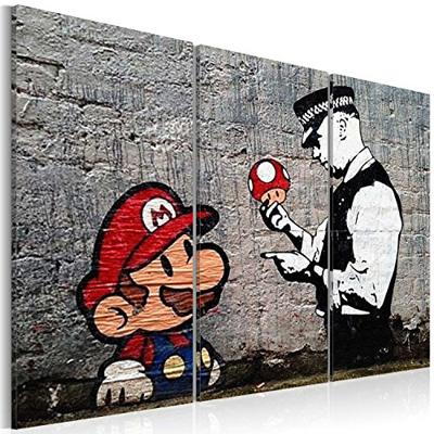 Schilderij - Super Mario Mushroom Cop by Banksy