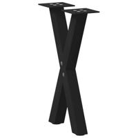 Salontafelpoten 2 st X-vormig 28x(42-43) cm staal zwart - thumbnail
