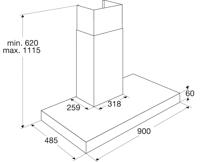ETNA T4410LRVS afzuigkap Muurmontage Roestvrijstaal - thumbnail