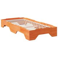 Bedframe zonder matras stapelbaar wasbruin 75x190 cm hout - thumbnail
