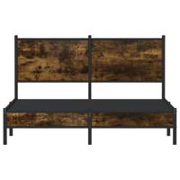 Bedframe met hoofdbord metaal gerookt eikenkleurig 150x200 cm - thumbnail