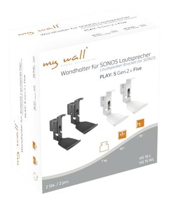 My Wall HS15L Luidspreker-wandbeugel Kantelbaar en zwenkbaar Afstand tot de muur (max.): 249 mm Zwart 1 paar