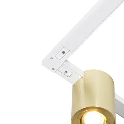 QAZQA 1-fase railsysteem met 5 spots goud met wit - Rondoo Up