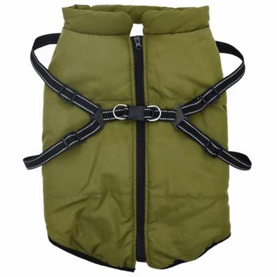 VidaXL Hondenjas met harnas waterdicht reflecterend legergroen l48