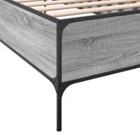 Bedframe bewerkt hout en metaal grijs sonoma eiken 90x190 cm - thumbnail