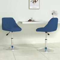 Eetkamerstoelen draaibaar 2 st fluweel blauw - thumbnail