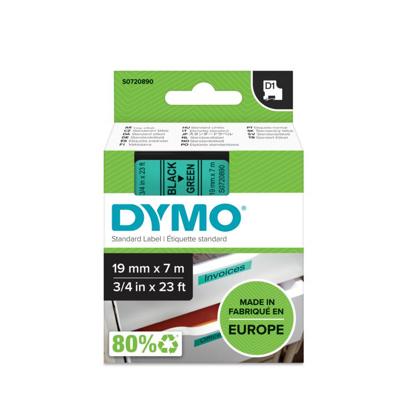 Labeltape DYMO D1 S0720890 Polyester Tapekleur: Groen Tekstkleur:Zwart 19 mm 7 m