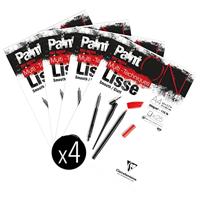 Tekenblok Clairefontaine Paint On A4 glad 25 vel 250gr wit | 4 stuks - thumbnail