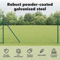 VidaXL Afrasteringspaal 13 pcs groen staal - thumbnail