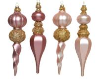 Ijspegel plc d4.20h22.40 cm roze/goud a4 kerst Decoris - Decoris - thumbnail