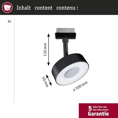 Paulmann Circle 230V-railsysteem lamp URail 5 W LED Zwart (mat)