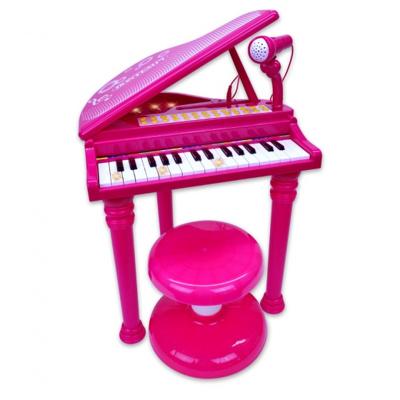 Bontempi elektronische piano met microfoon 53 cm roze