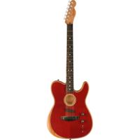 Fender American Acoustasonic Telecaster Crimson Red elektrisch-akoestische gitaar met gigbag - thumbnail