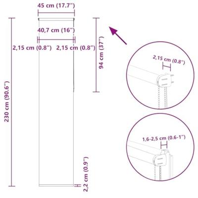 Rolgordijn verduisterend 45x230cm stofbreedte 40,7 cm polyester