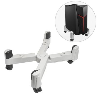 5-wiel verstelbare bewegende katrol X-type computer mainframe kunststof chassis lade houder (grijs)