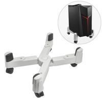 5-wiel verstelbare bewegende katrol X-type computer mainframe kunststof chassis lade houder (grijs) - thumbnail