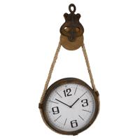 Klok aan katrol metaal 32x7,5x66cm - thumbnail