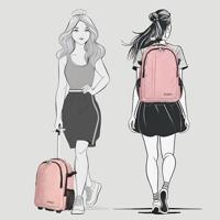 Enrico Benetti Innsbruck backpack trolley cabin luggage - laptop 17 inch-Old Pink - thumbnail