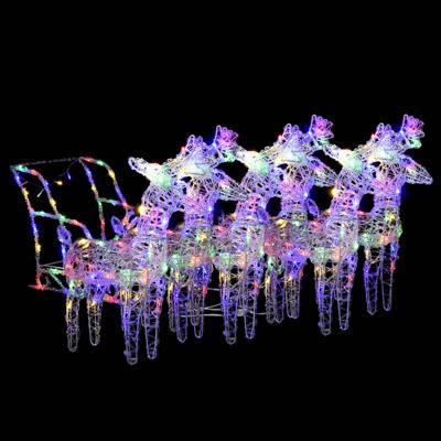 VidaXL Kerstversiering rendieren en slee 320 led's acryl