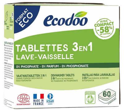 Vaatwas tabletten 3-in-1 geconcentreerd XL bio 60 Stuks Vaatwas tabletten 3-in-1 geconcentreerd XL bio 60 Stuks