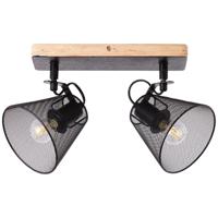 Brilliant 40113/76 - 2 Spots Plafondlamp Metaal/Hout - thumbnail