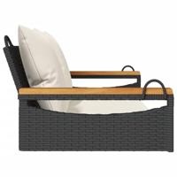 Schommelbank met kussens 109x62x40 cm poly rattan zwart - thumbnail