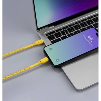 Renkforce RF-6721074 USB-kabel USB 2.0 USB-C stekker, USB-C stekker 1.00 m Geel Met meetlint-opdruk (metrisch)