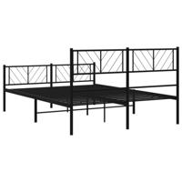 Bedframe met hoofd- en voeteneinde metaal zwart 150x200 cm - thumbnail